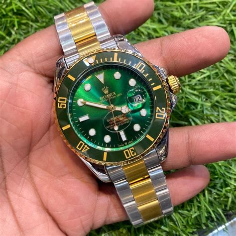 rolex submariner green two tone replica|rolex 2 tone submariner price.